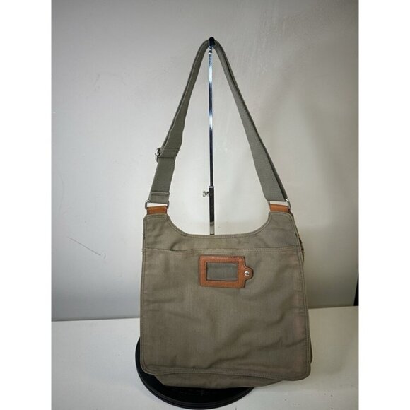 Fossil Vintage Fabric Handbag Multicolor Canvas Pockets Crossbody Shoulder Bag - Picture 2 of 6